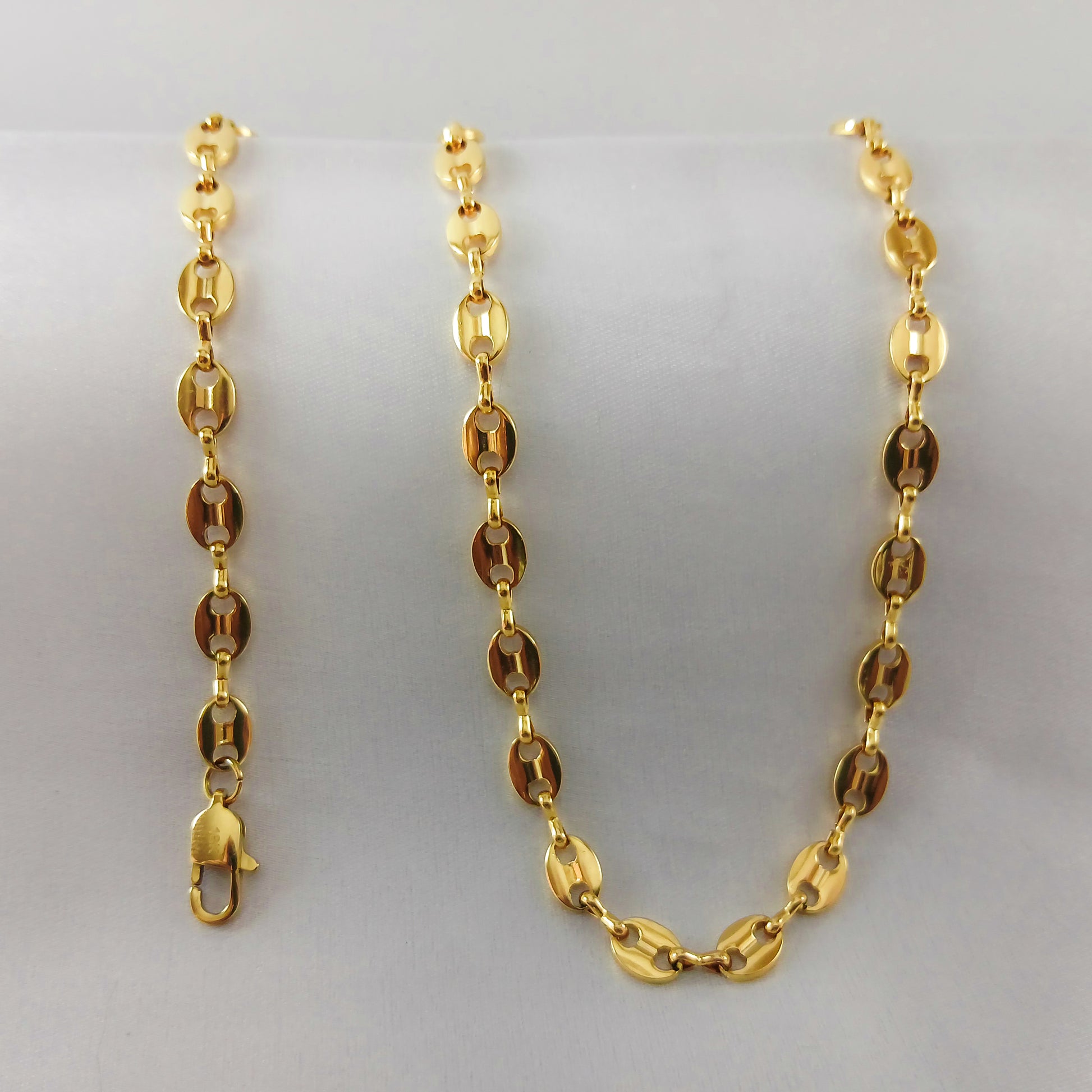 Cadena Grano de Cafe en Oro Laminado 18K Mujer