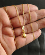 Cadena Cubana 65CM y dije Bolsa de Oro Laminado 18K