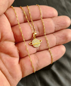 Cadena Singapur 45CM y dije Saturno Oro Laminado 18K