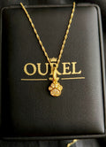 Cadena Singapur 45CM y dije Wuff Oro Laminado 18K